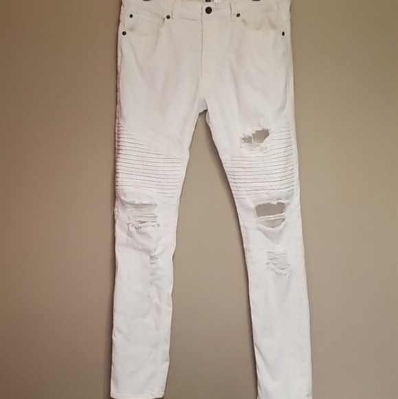 Men's Skinny Distressed Jeans - Picture 2 of 5